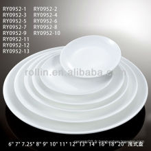 Rond en porcelaine blanche plat plat